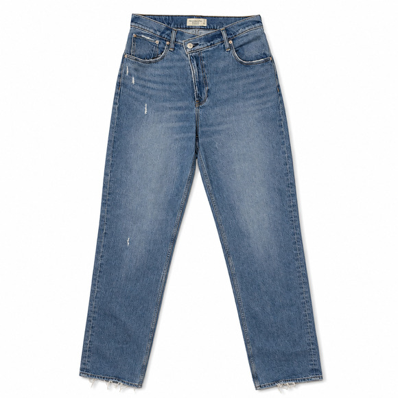 Abercrombie & Fitch Denim - Abercrombie & Fitch 90s Straight Ultra High Rise Criss Cross Waist Jeans 6L Blue